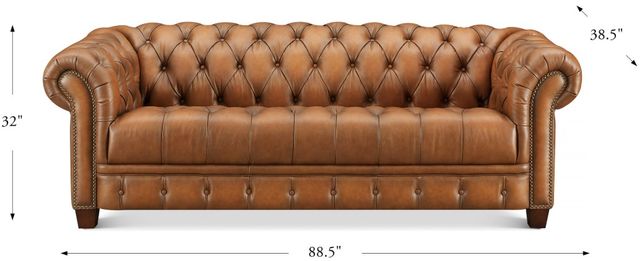 Hydeline® York Saddle Brown Sofa-1