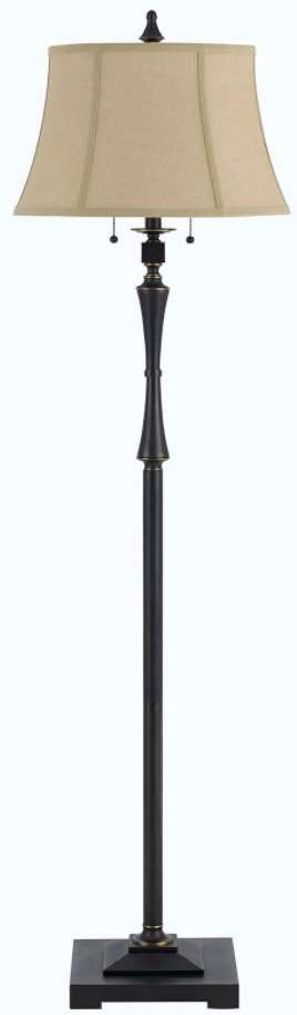 Cal® Lighting & Accessories Madison Beige/Oil Rubbed Bronze Club Floor Lamp-0