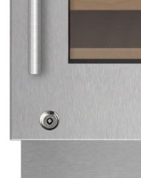 Sub-Zero® Designer Stainless Steel Right Hinge Undercounter Wine Cooler Glass Door Panel Kit with Lock-1