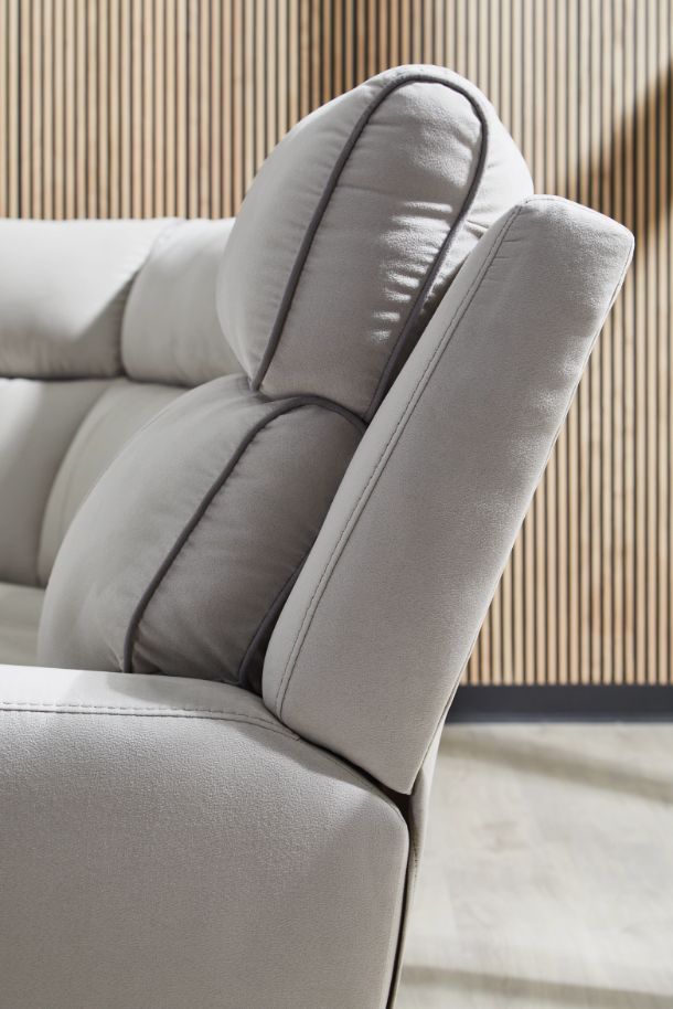 Signature Design by Ashley® Social Pointe 6-Piece Ash/Pearl L-Shape Power Reclining Sectional with with Storage Console-2