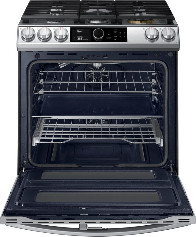 Samsung 30" Fingerprint Resistant Stainless Steel Front Control Slide-In Gas Range-2