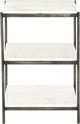 Four Hands Felix Hammered Gray/Polished White Nightstand-3