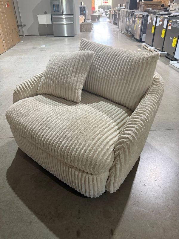 Clearance Parker House® Boomer Mega Ivory Swivel Chair-0