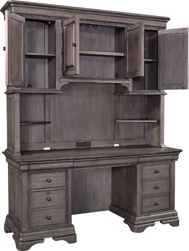 aspenhome® Sinclair Ash Grey Credenza and Hutch-1