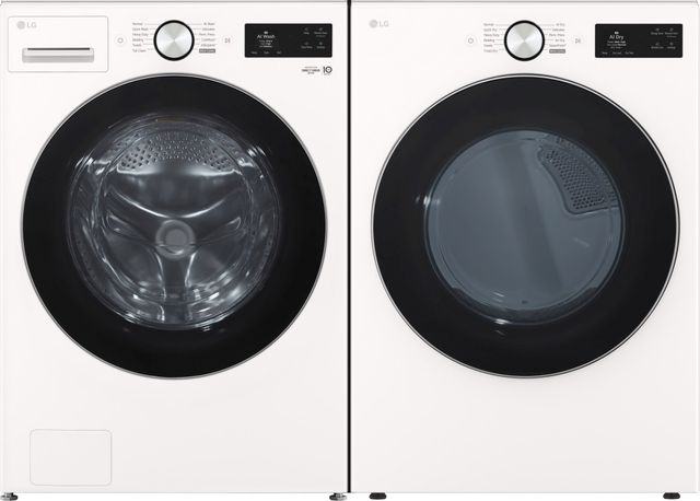 LG Alpine White Front Load Washer & Gas Dryer Laundry Pair-0