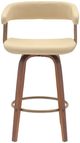 Armen Living Topanga Cream/Walnut Swivel Counter Stool-1