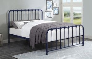 Mazin Furniture Bethany Navy Blue Queen Bed-2