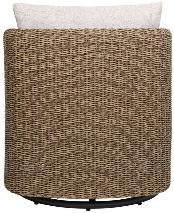 Uttermost® Cala Oat/Twisted Goden Flax Wicker Wood Outdoor Swivel Rocking Chair-4