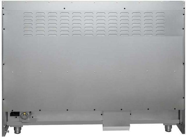 FORNO® Galiano 48" Stainless Steel Pro Style Dual Fuel Range with White Door with Antique Brass Accents-3