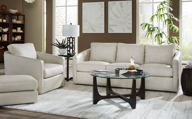Craftmaster® Customizable CM Leather Curvy Sofa-1