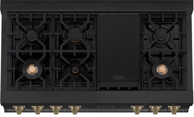 ZLINE Autograph Edition 48" Black Stainless Steel Gas Rangetop-3