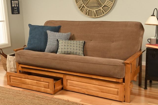 Kodiak Furniture Monterey Marmont Mocha/Butternut Full Storage Futon with Mattress-1