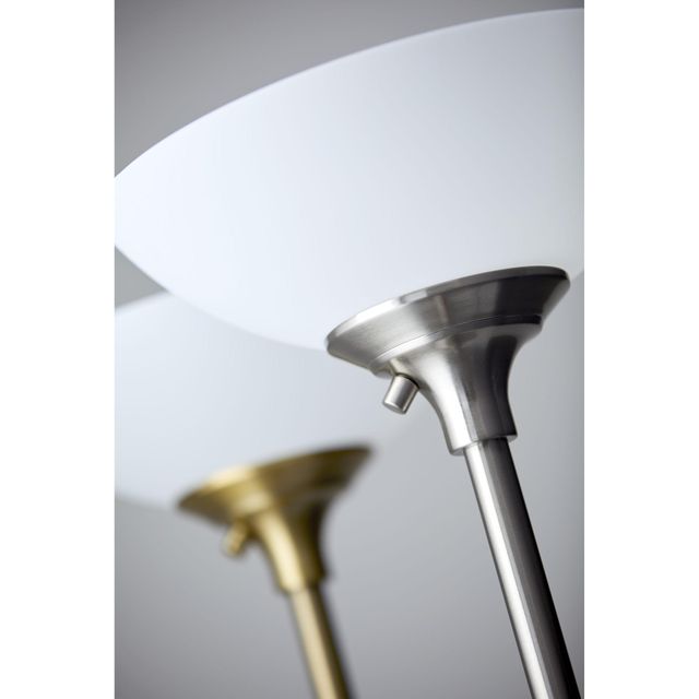 Adesso® Glenn Brushed Steel 300W Torchiere-1