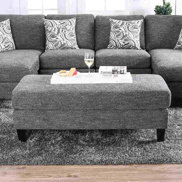 Furniture of America® Lowry 4-Piece Gray U-Shape Sectional with Ottoman-3