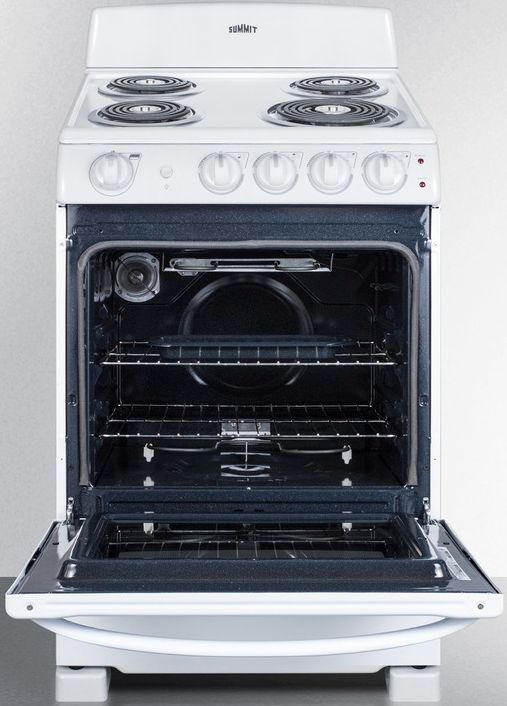 Summit® 24" White Freestanding Electric Range-1