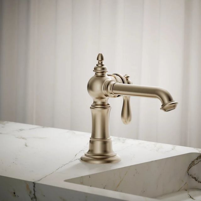 KOHLER® Artifacts® Vibrant Brushed Bronze Single-Handle Bathroom Sink Faucet-3