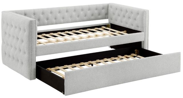Crown Mark Trina Dove Gray Upholstered Daybed-4