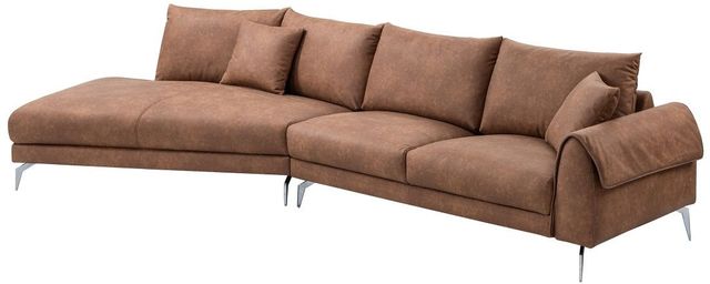 Mazin Furniture Citrine 2-Piece Brown Left-Arm Facing Loveseat Sectional and Chaise-0