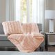 Olliix by Madison Park Blush Ruched Fur Throw-0