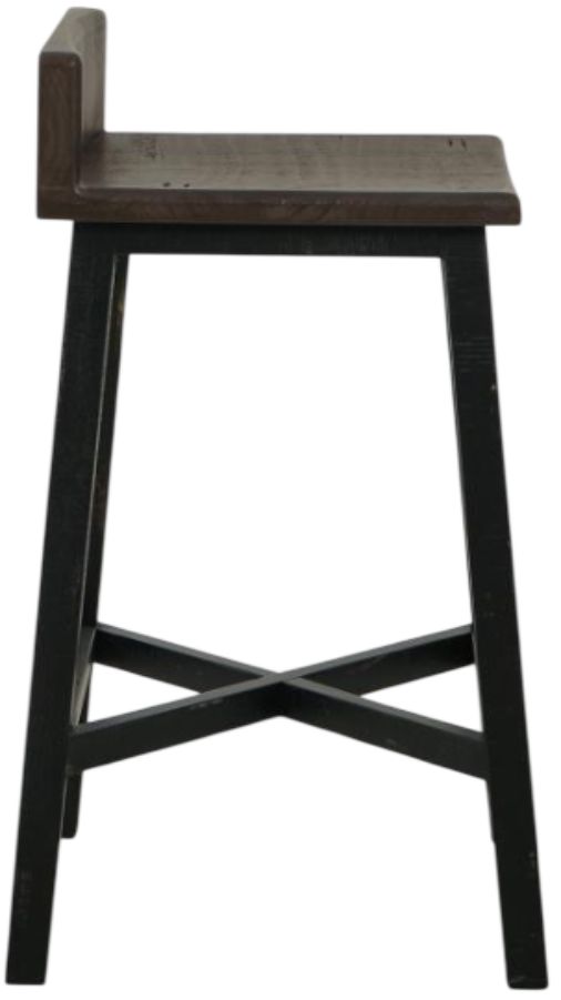 International Furniture Direct Pueblo Black/Brown 30" Bar Stool-2