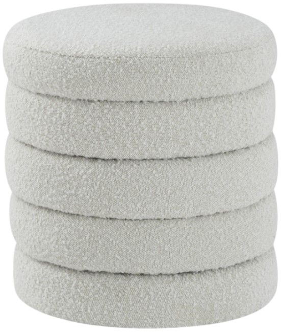 Meridian Furniture Aphia Cream Upholstered Stool-0