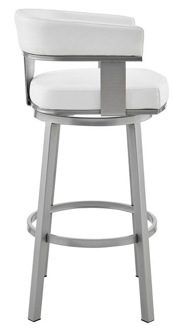 Armen Living Lorin White 26" Swivel Counter Stool-2
