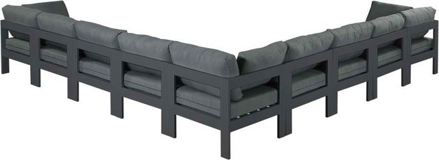 Meridian Furniture Nizuc 9-Piece Grey Outdoor Patio Modular Sectional Set-2