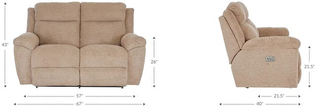 La-Z-Boy® Joel Brownstone Power Reclining Loveseat with Headrest-4