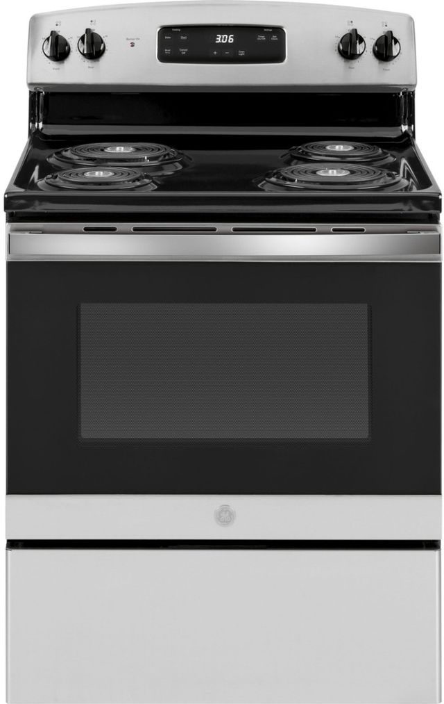 GE® 30" Stainless Steel Freestanding Electric Range-0