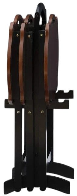 Powell® Seraphina 5-Piece Hazelnut Tray Table with Black Base Set-1