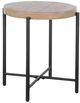 Sunny Designs™ Durango Weathered Brown Round Chairside Table with Black Metal Base -0