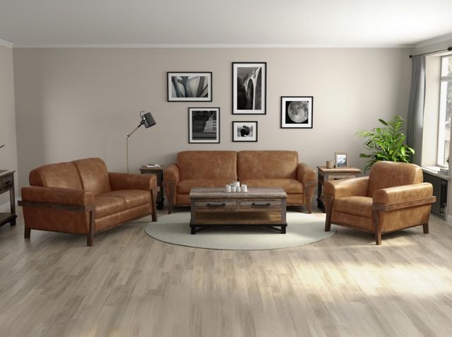 International Furniture Direct Loft Brown Cognac Loveseat-1