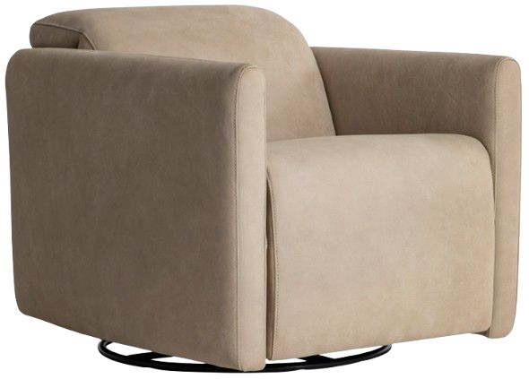 Bernhardt Livvy Bernhardt Living Brown Leather Power Reclining Swivel Chair-0