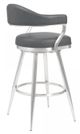 Armen Living Justin Brushed Stainless Steel/Gray Swivel Bar Stool-1