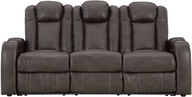 Signature Design by Ashley® Fyne-Dyme Shadow Power Reclining Sofa-1