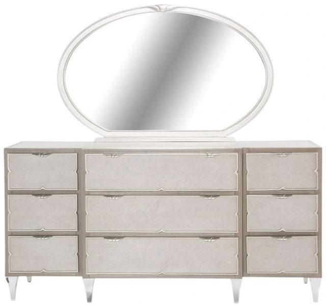 Michael Amini® Camden Court Pearl/Platinum Dresser and Mirror-2