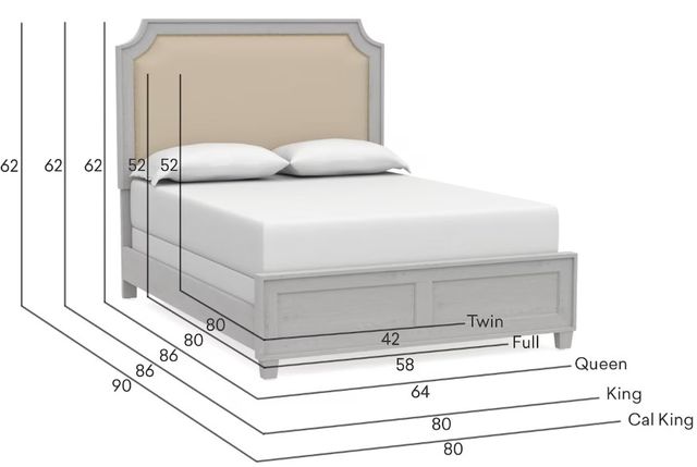 Bassett® Furniture Ventura Shell White Upholstered California King Panel Bed-2