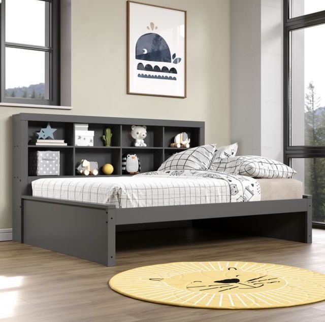 Donco Kids Dark Gray Youth Full Bookcase Daybed-1