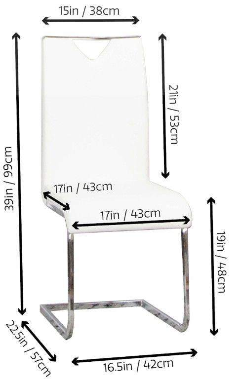 Cramco Dana Chrome/White Dining Side Chair-2