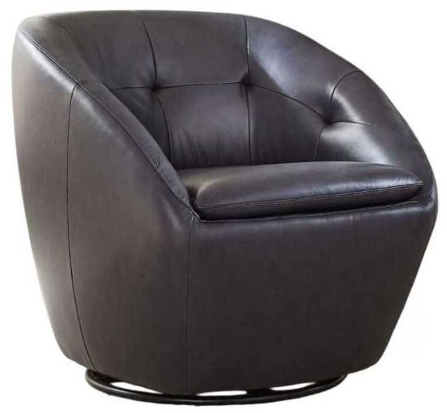 Liberty Furniture Dawson Carmel Slate Leather Swivel Accent Chair-0