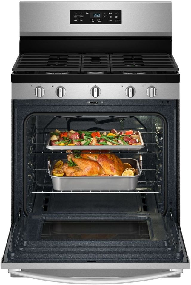 Whirlpool® 30" Fingerprint Resistant Stainless Steel Freestanding Gas Range with Air Cooking Technology-3