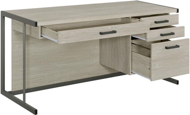 Coaster® Loomis Whitewashed Grey/Gunmetal Office Desk-1