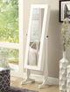 Coaster® Batista White Jewelry Cheval Mirror With Drawers-1