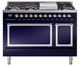 Ilve® Nostalgie II Noblesse 48'' Midnight Blue Pro Style Dual Fuel Range with Chrome Trim-0