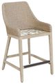 Uttermost® Paloma Cerused Wheat/Oatmeal Wicker Indoor-Outdoor Counter Stool with Cushion-3