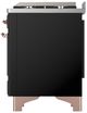 Ilve® Majestic III 60" Glossy Black Pro Style Dual Fuel Liquid Propane Range with French Top and Copper Trim-4