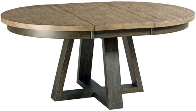 Kincaid® Furniture Plank Road Button Charcoal Round Dining Table with Stone Top-2