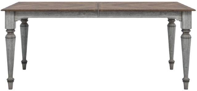 Flexsteel® Plymouth Medium Brown Rectangular Dining Table with Distressed Graywash Legs-1