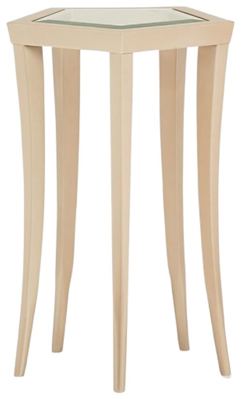 Michael Amini® La Rachelle Glass Top Chair Side Table with Medium Champagne Legs-2