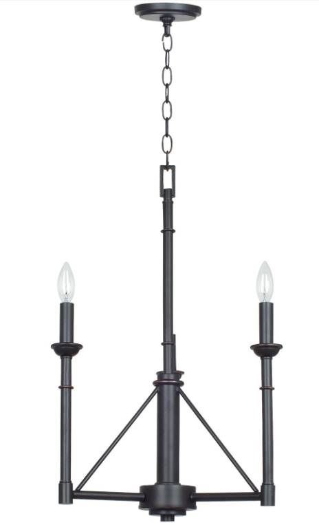 Cal® Lighting & Accessories Monclova 3-Light Industrial Bronze Chandelier-0
